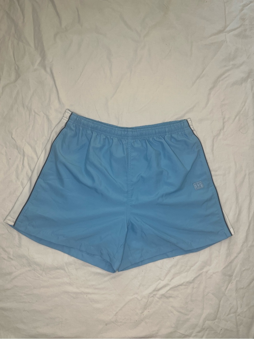 Wilson Light Blue Women’s Athletic M Shorts with White Side Stripes